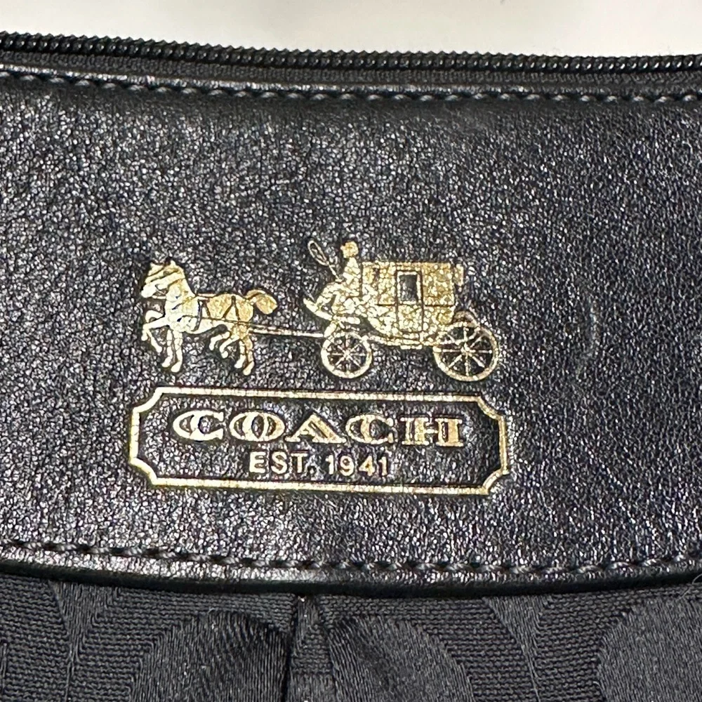 Coach Black Signature Crossbody Bag with Gold Hardware